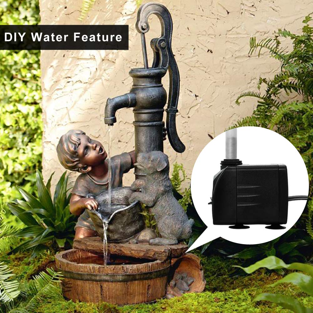 PULACO 160GPH Small Submersible Water Pump with 3.3 ft Tubing