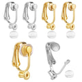 6 Pieces Clip-on Earring Converter and 6 Pieces Silicone Earring Pads Non-Pierced Earrings Clips, Convert Pierced Earrings to Clip-on, Components Findings with Post for None Pierced Ears, Silver Gold