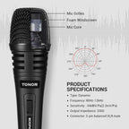 Buy now TONOR K1 Vocal Microphone for Singing, Dynamic Handheld Wired Karaoke Mic, Microfono with 5M XLR to 1/4" Cable, Compatible with Amp, Mixer, Suitable for Speech, Karaoke and Outdoor Activities at indiglob india
