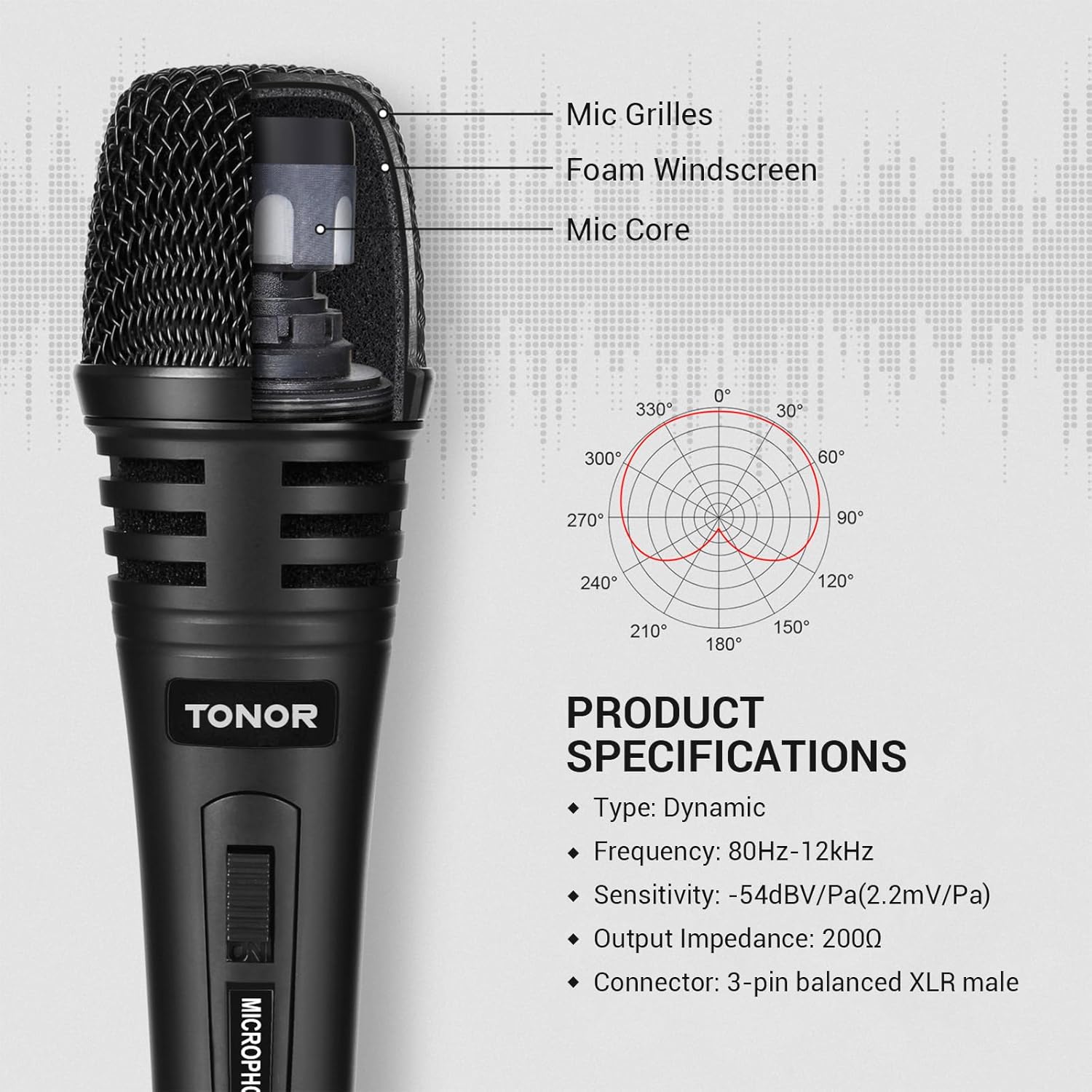 Buy now TONOR K1 Vocal Microphone for Singing, Dynamic Handheld Wired Karaoke Mic, Microfono with 5M XLR to 1/4" Cable, Compatible with Amp, Mixer, Suitable for Speech, Karaoke and Outdoor Activities at indiglob india