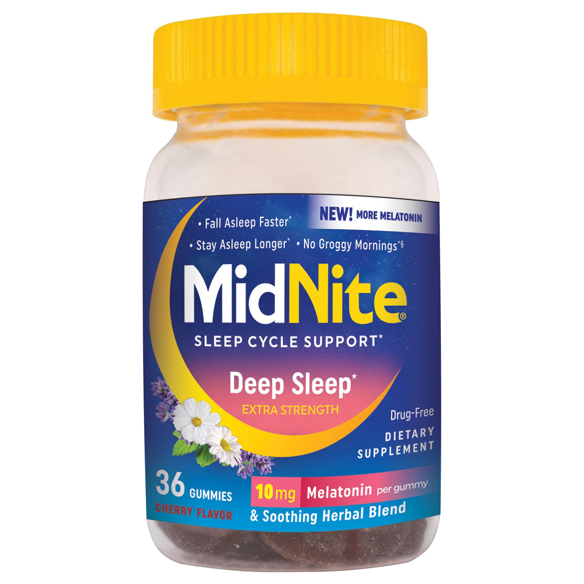 MidNite Deep Sleep Extra Strength, 10 mg Melatonin Sleep Aid, 36 Gummies