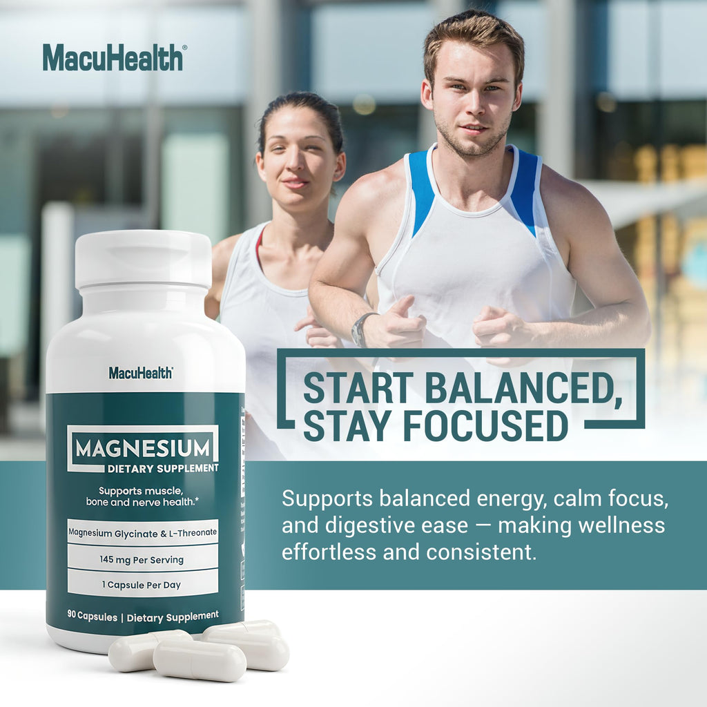 MacuHealth Magnesium Glycinate & L-Threonate 145 mg - Absorbable Magnesium