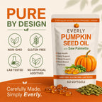 Everly Pumpkin Seed Oil with Saw Palmetto, Cold-Pressed Virgin 60 Softgels