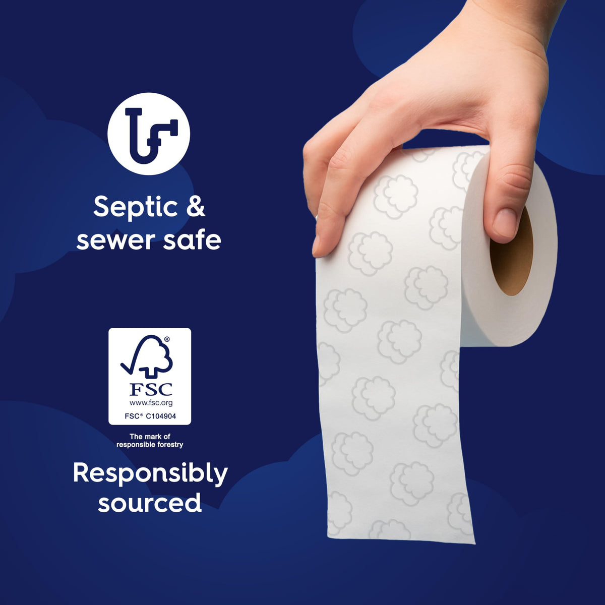 White Cloud Ultra Soft and Strong Bath Tissue, 4 Packs of 6 Mega Rolls