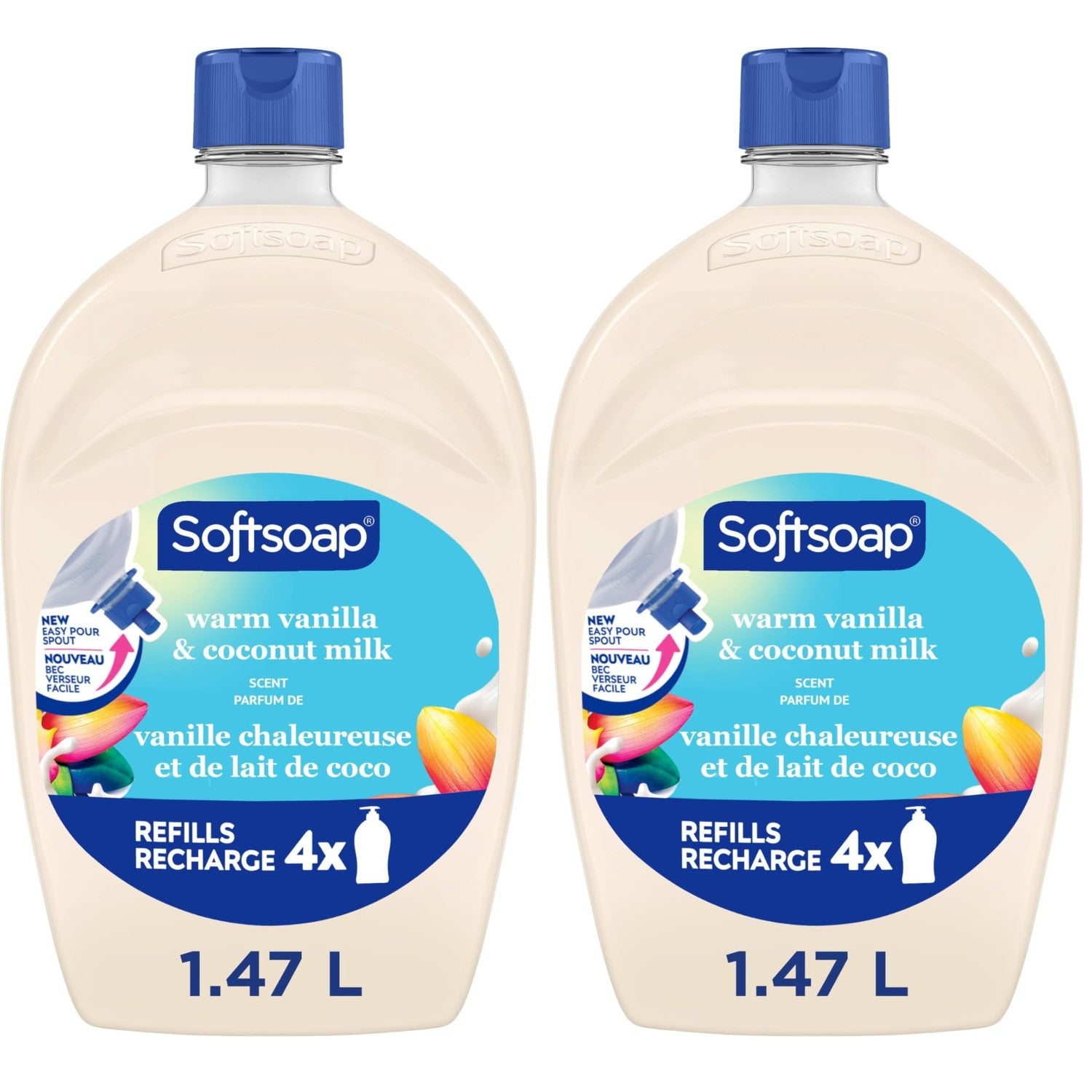 Softsoap Liquid Hand Soap, Warm Vanilla and Coconut Milk, 50 fl oz Refill | Moisturizing, Paraben-Free, Phthalate-Free, Washes Away Germs, for Bathroom & Kitchen, Gentle on Hands