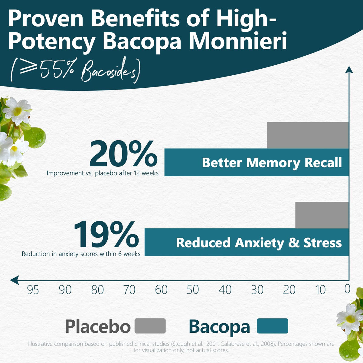 Organic Bacopa Monnieri Supplement 300 mg, Standardized to ≥55% Bacosides