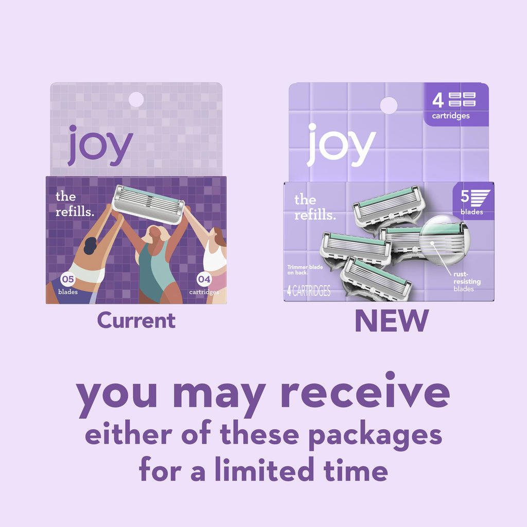 joy razor blade cartridge refill for women, 4 blade refills