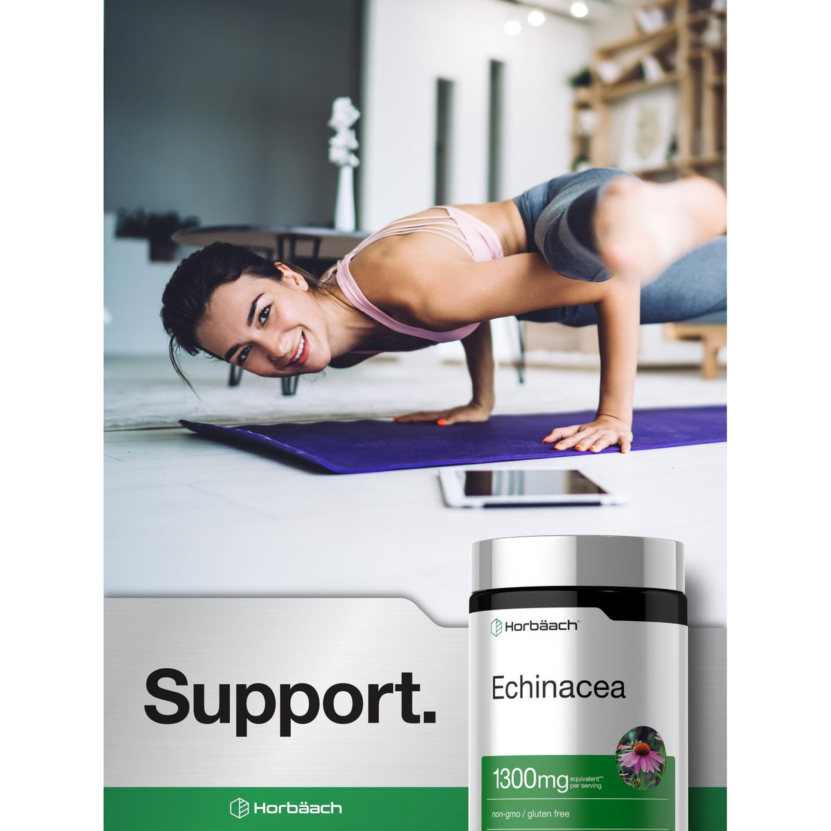 Horbäach Echinacea Extract Capsules | 300 Count