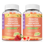 Totaria Sugar Free 5-in-1 Probiotic Prebiotic Postbiotic Gummy, 36 Strains Probiotics for Women Men with Fiber, Digestive Enzymes, Peppermint, Complete Immune, Gut & Digestive Support, Vegan, 60 Ct