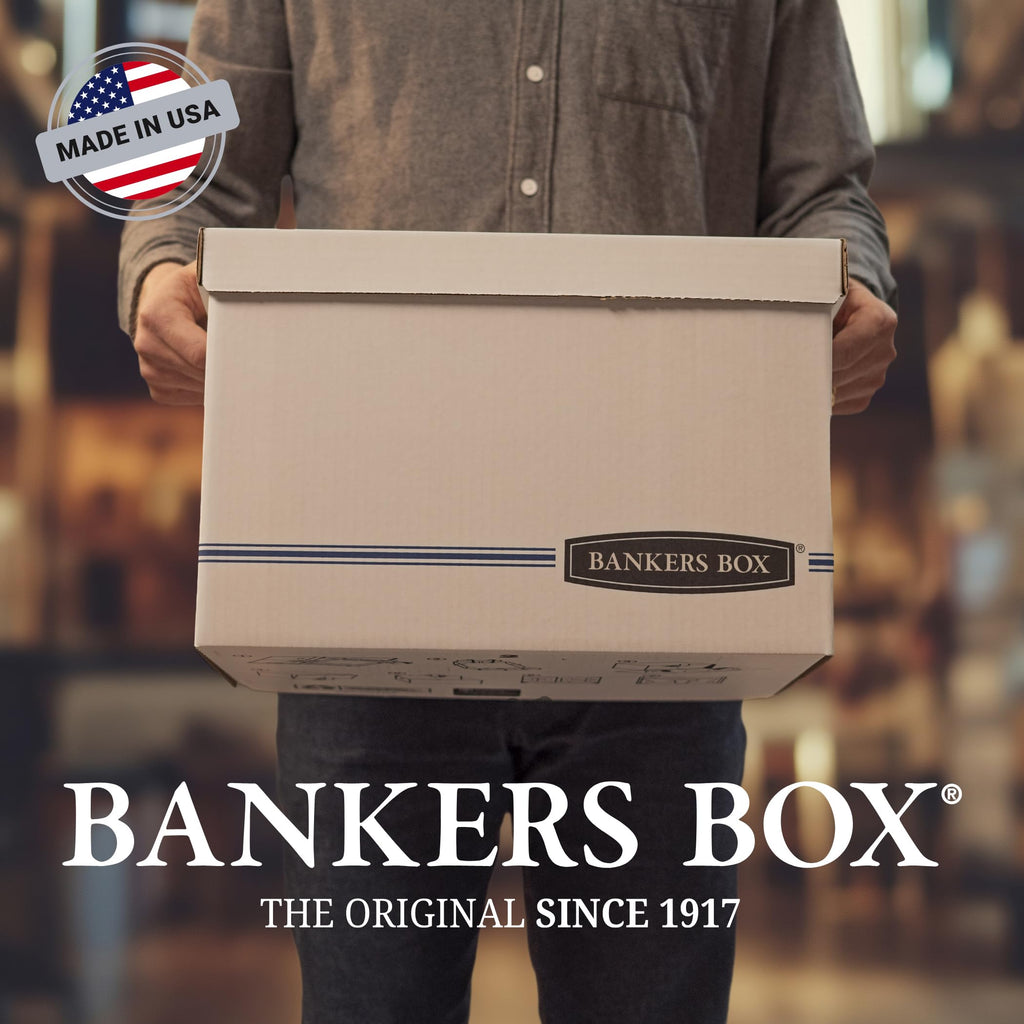 Bankers Box 12-Pack String & Button Medium-Duty File Box, Letter, FastFold