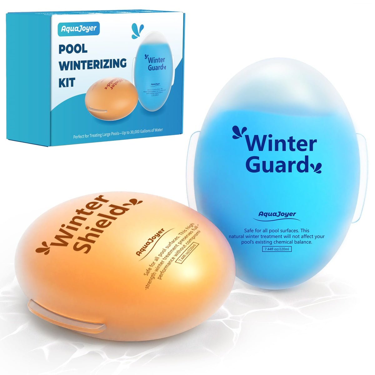 AquaJoyer Winter Pool Closing Kit, 3-in-1 Above Ground Pool Winterizing Kit for Above Ground & Inground Pools, Pool Closing Chemicals, Up to 30,000 Gallons, Easy to Use