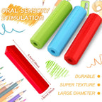 Buy now Eersida 6 Pieces Sensory Chew Pencil Toppers Set Chewable Pencil Toppers Chew Toys for Sensory Kids Boys and Girls, Oral Motor Needs(Red, Blue, Green) at indiglob india