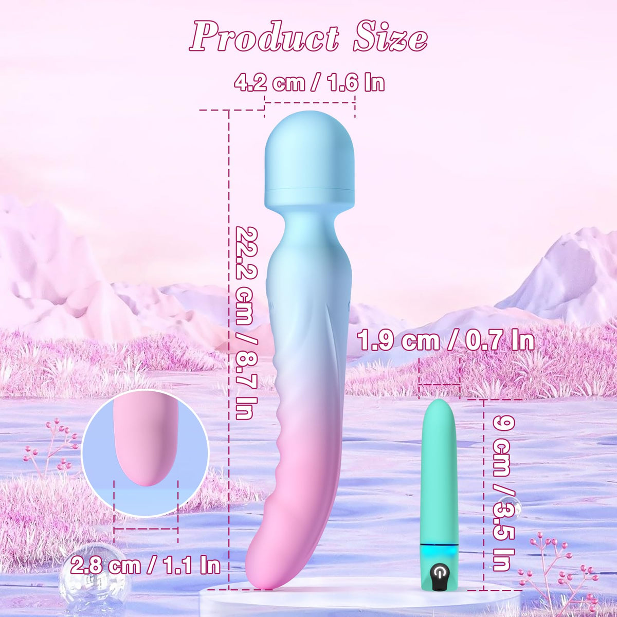 G Spot Vibrator Wand & Bullet Vibrator Set - Vibrators Sex Toys for Women, Clitoral Dildo with 7 Vibrating Modes, Waterproof Heating Wand Massager, Adult Sex Toy for Female and Couples