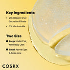 Buy now COSRX Advanced Snail Hydrogel Eye Patch (60pc), Gel Serum Mask, Puffy Under Eye Treament, Fine Lines, Refresh, Hydrate, Korean Skin Care at indiglob india