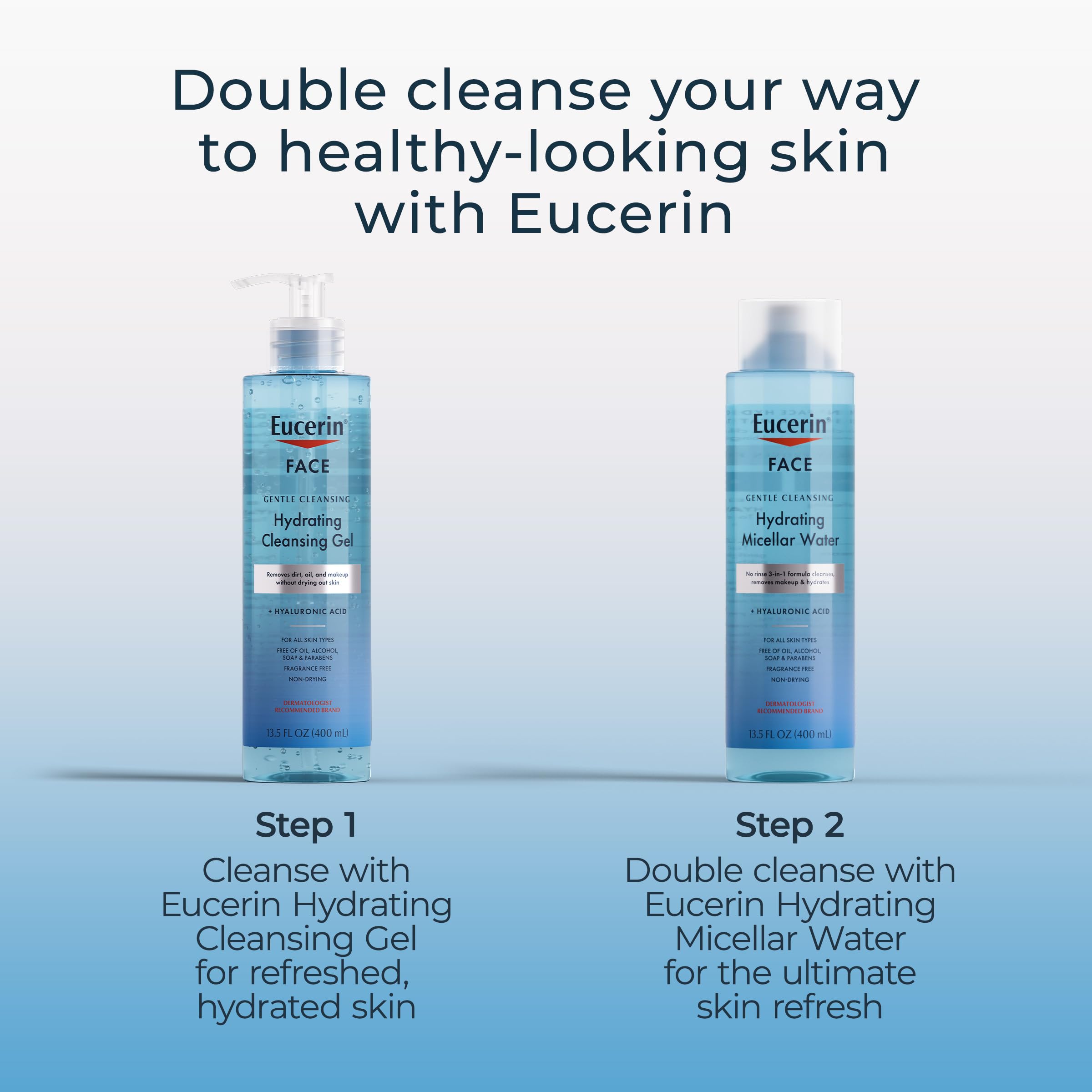 Eucerin Gentle Cleansing Hydrating Gel Cleanser, 13.5 Fl Oz Bottle