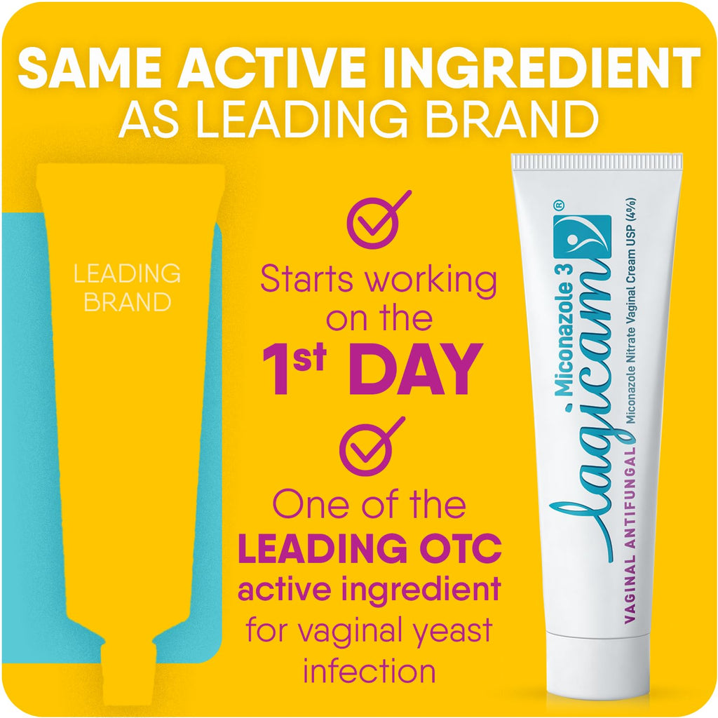 Lagicam V 3 Day Yeast Infection Treatment for Woman, 3 Applicators & Cream