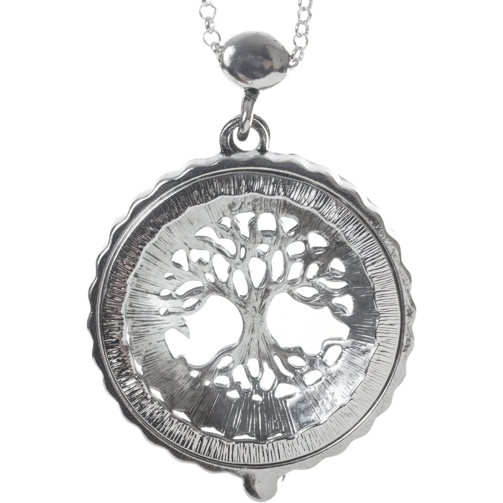 Buy now Artisan Owl Tree of Life 4x Magnifier Magnifying Glass Sliding Top Pendant Necklace, 30" at indiglob india