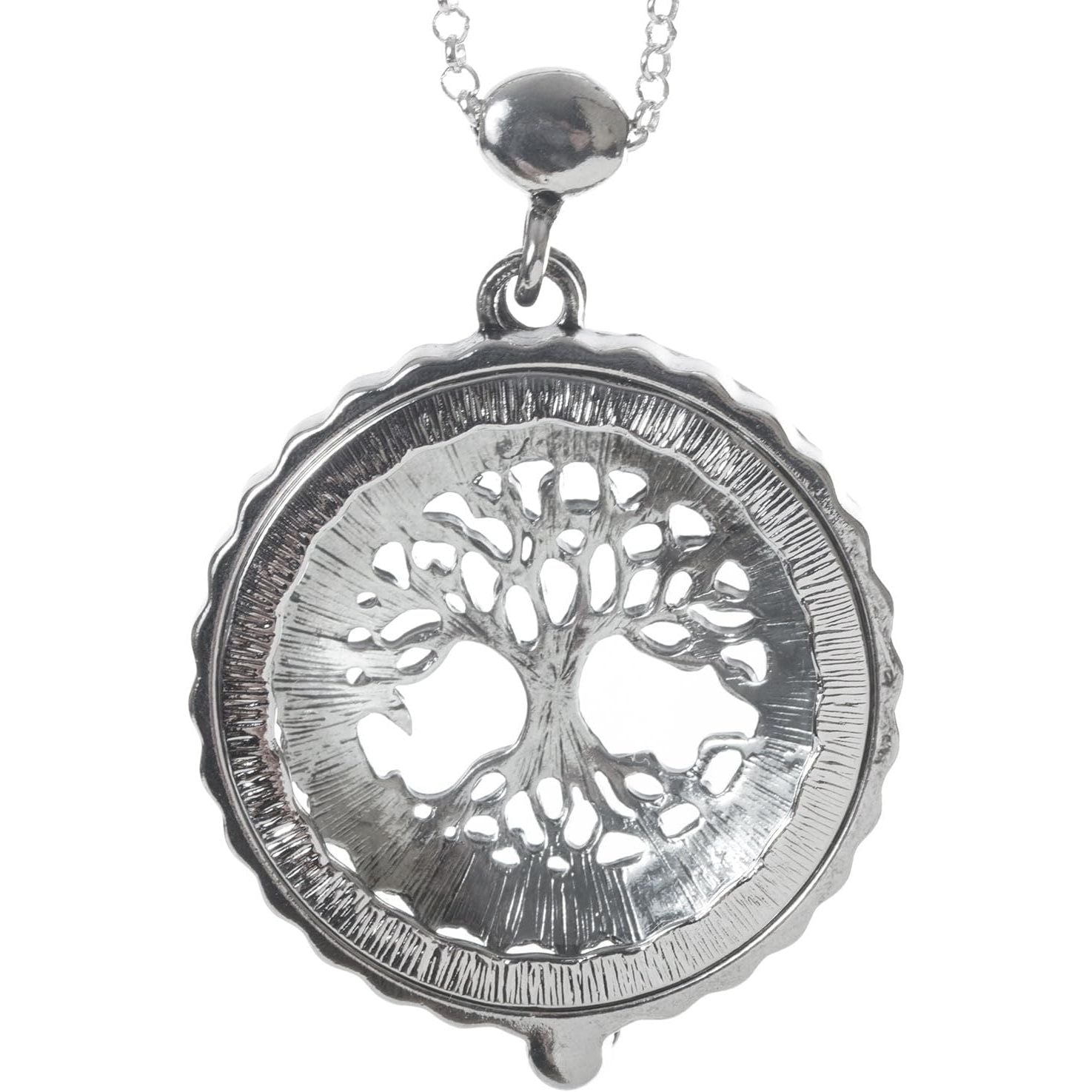 Buy now Artisan Owl Tree of Life 4x Magnifier Magnifying Glass Sliding Top Pendant Necklace, 30" at indiglob india