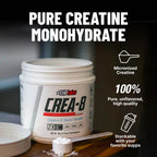 EHP Labs CREA-8 Creatine Monohydrate Powder, Unflavored, 100 Servings | Micronized Creatine For Muscle Growth, Strength & Energy. Mixes Easily, No Clumping. Pre Or Post Workout. 500g