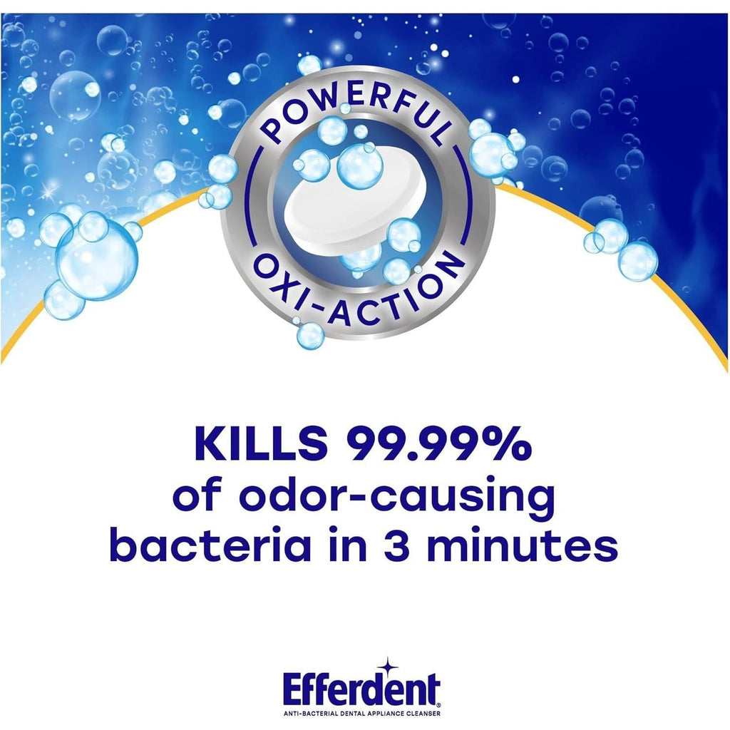 Buy now Efferdent Retainer Cleaning Tablets, Denture Cleaning Tablets for Dental Appliances, Overnight Whitening, 126 Count at indiglob india