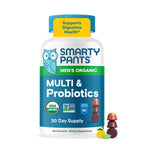 SmartyPants Multivitamin for Men, Organic Gummies: Probiotics, CoQ10, Methylfolate, Omega 3 (ALA), Vitamin D3, C, Vitamin B12, B6, A, K & Zinc for Immune Support, Biotin, 120 Gummies (30 Day Supply)