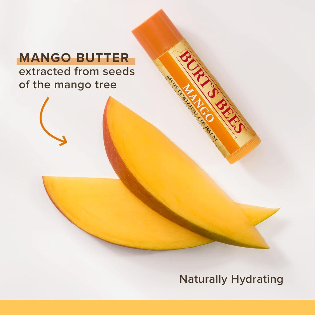 Buy now Burt's Bees Lip Balm - Mango, Lip Moisturizer With Responsibly Sourced Beeswax, Tint-Free, Natural Origin Conditioning Treatment, 2 Tubes, 0.15 oz. (Pack of 2) at indiglob india