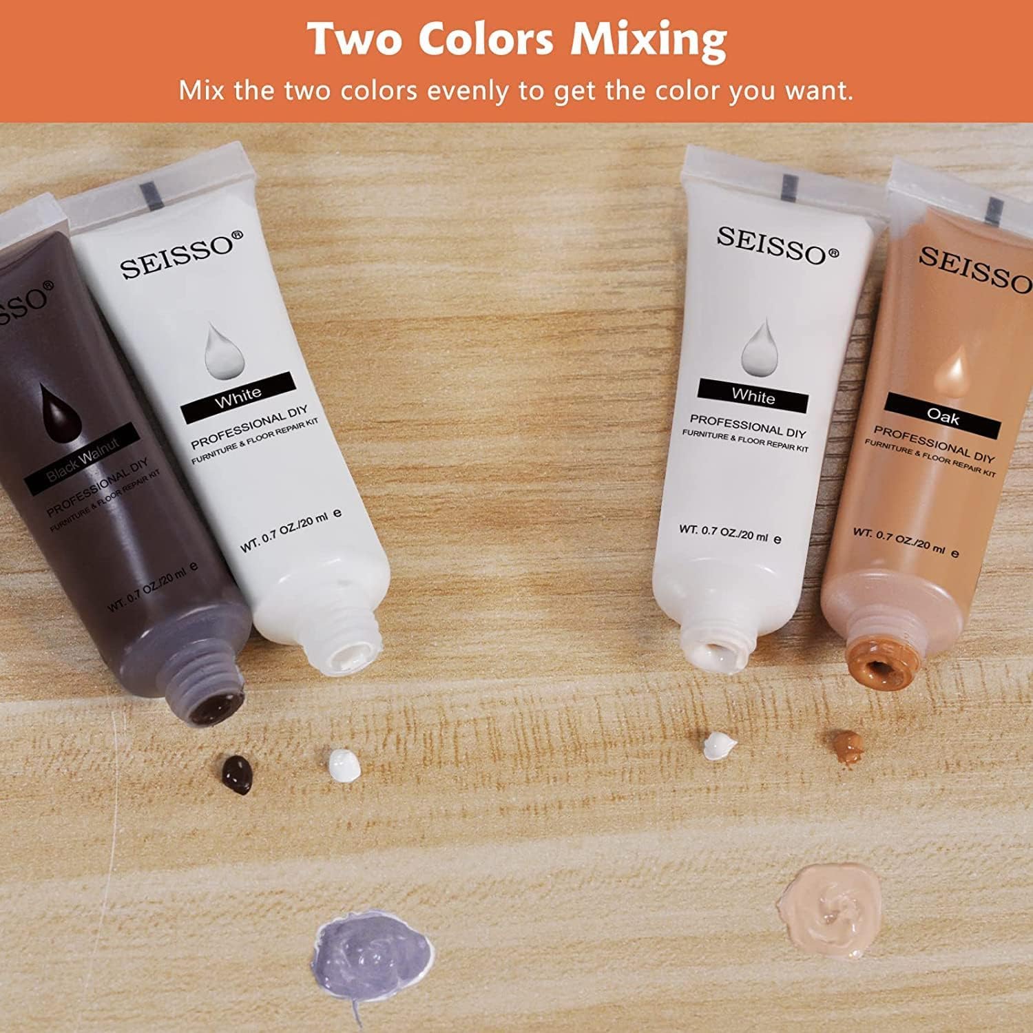 Buy now SEISSO Wood Repair Kit Touch up Paint Restore Any Wooden Furniture Stain, 12 Colors Cover Surface Scratch for Wooden Floor Table, Filler Furniture Paint Oak, Cabinet, Door, Veneer, Walnut at indiglob india
