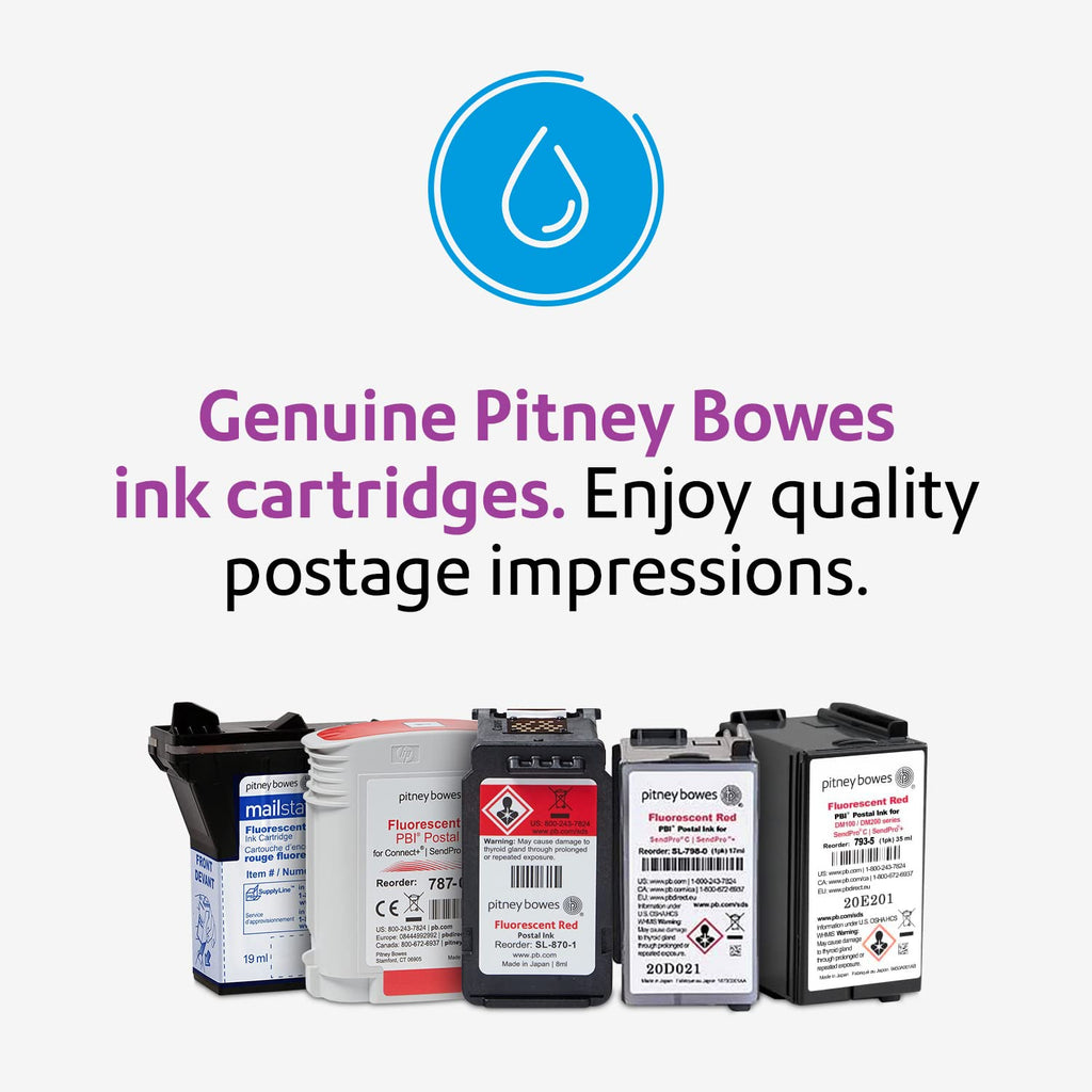 Pitney Bowes SL-870-1 Ink Cartridge | for use in SendPro Mailstation | Office Supplies Ink Cartridge | Red, 8 ml