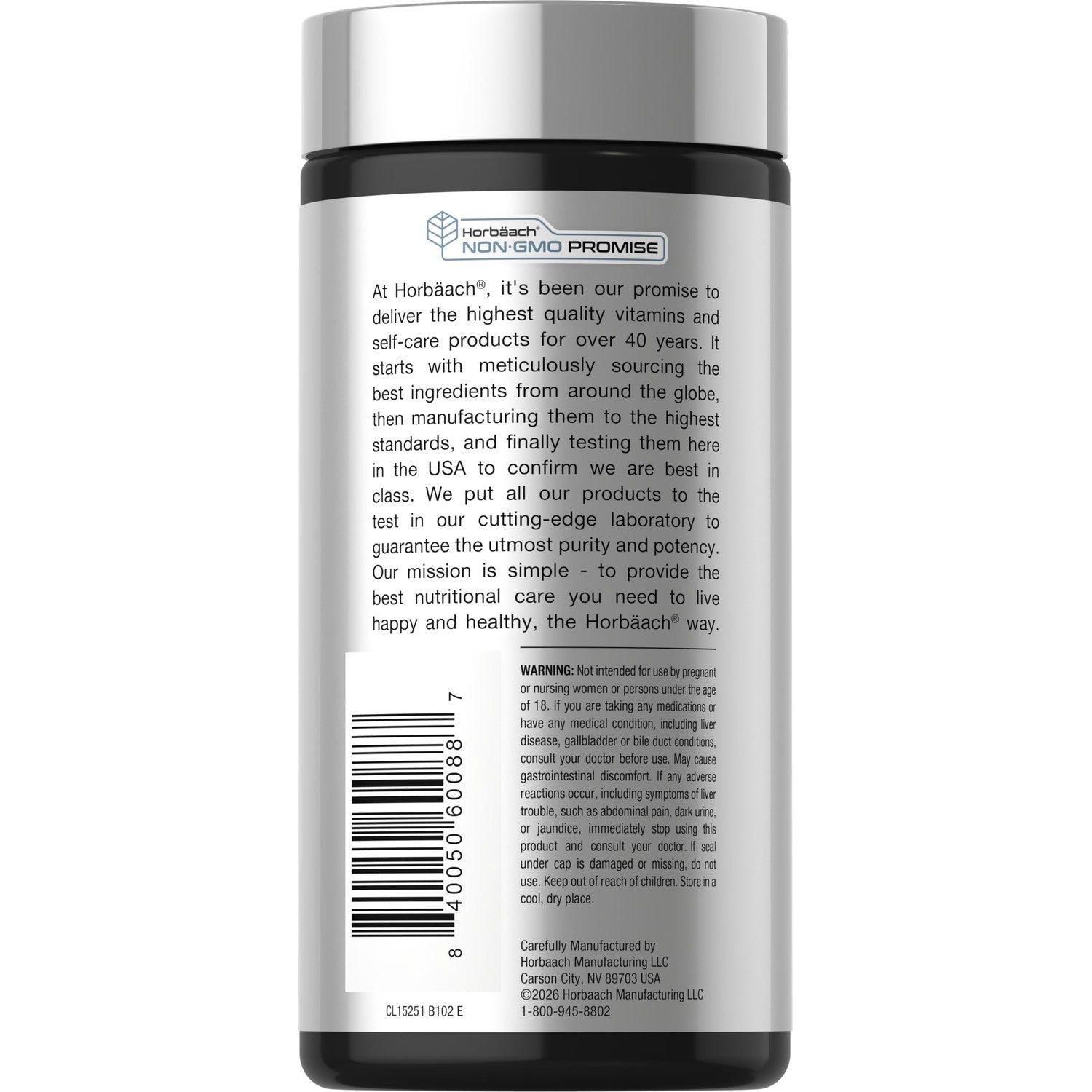 Horbäach Glucosamine Chondroitin MSM | 360 Caplets | Advanced Formula with Turmeric | Non-GMO, Gluten Free