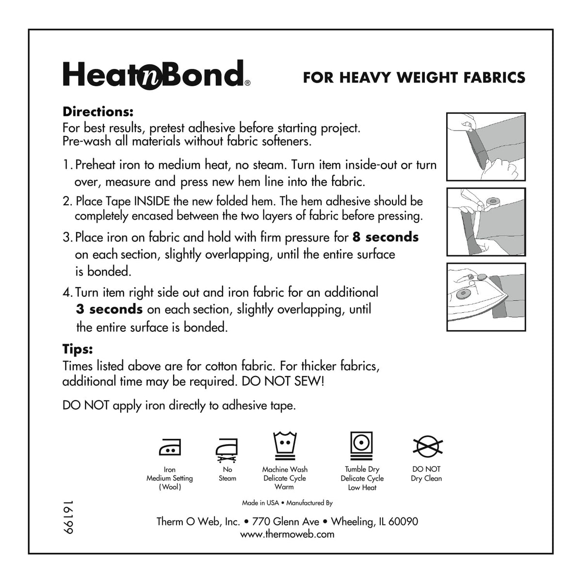 HeatnBond Iron On Hemming Tape - No Sew Hemming Tape for Pants, Dresses, and Curtains - Fabric Tape for Hemming - Heat and Bond Tape - Made in USA - 4 Rolls (3/4 Inch x 8 Yards Each), 32 Yards, White