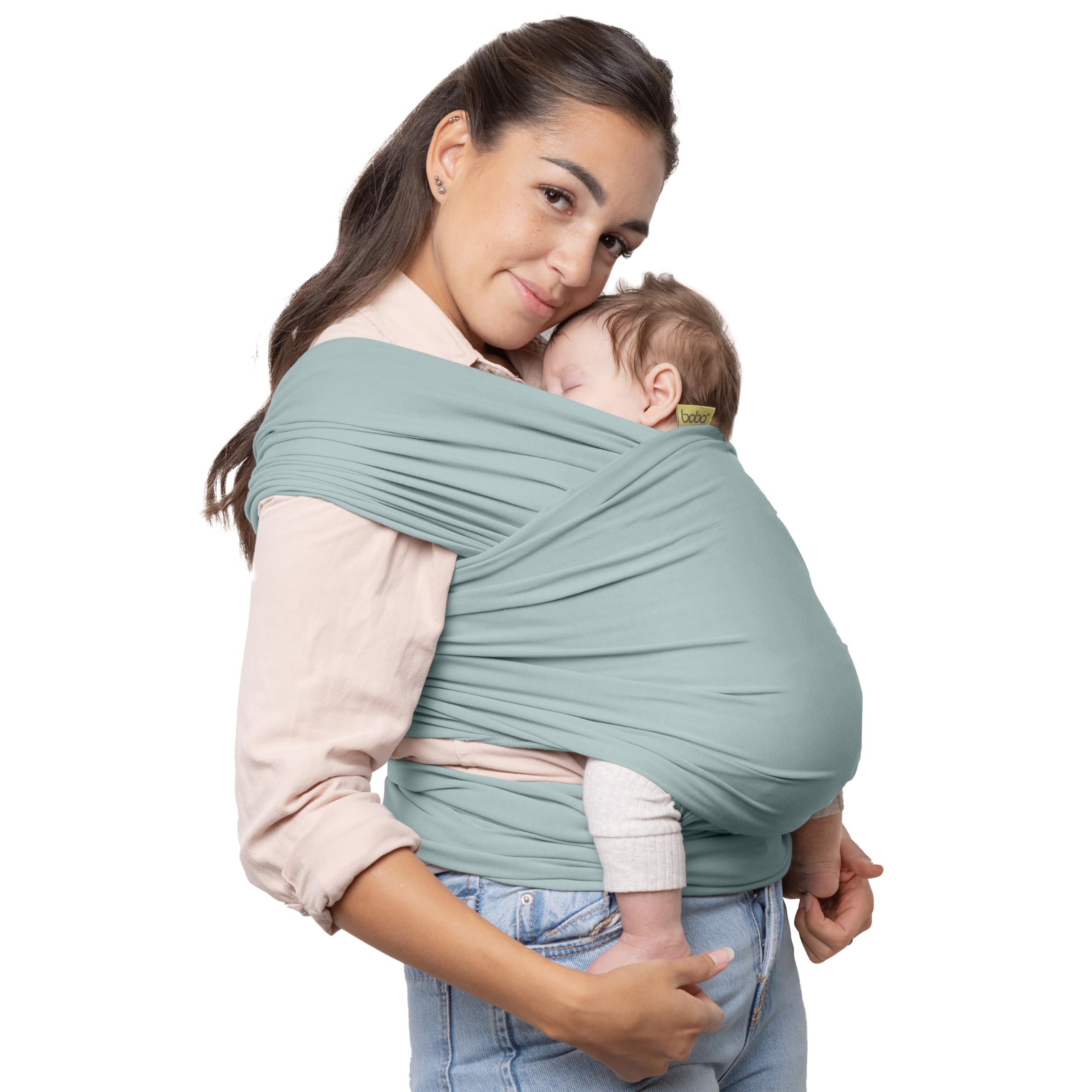 Buy now Boba Baby Wrap Carrier – Original Baby Sling Carrier for Newborns (7–35 lbs), Soft, Secure, Hands-Free & Ergonomic, Ideal for Comfortable Bonding, New Parents (Grey) Bamboo Serenity Sea Mist at indiglob india