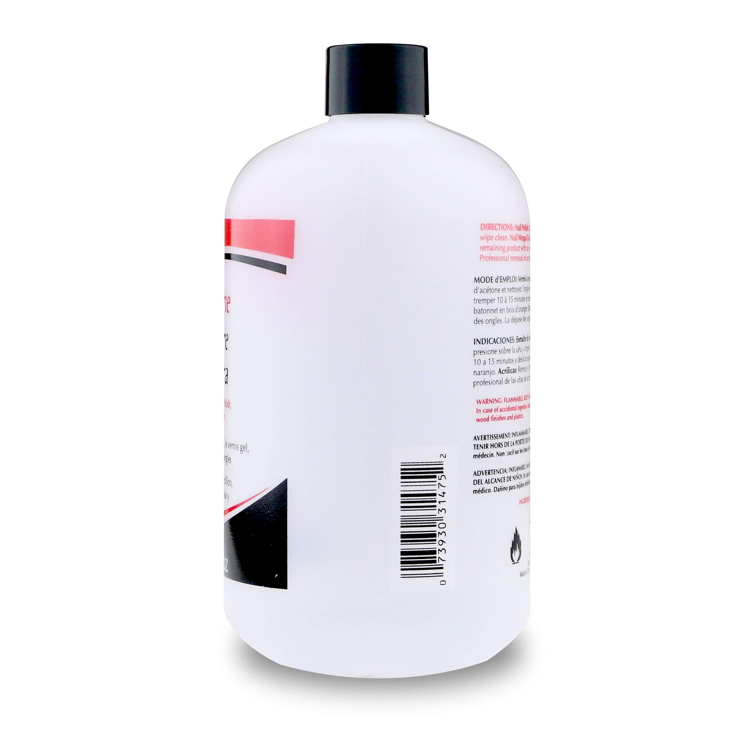 SuperNail Pure Acetone Nail Polish Remover for Gel, Acrylic & Wraps, 16 oz | Professional Strength Cleanser for Fast and Quick Gel Nail Polish Remover, Dissolves Nails Polishes Easily