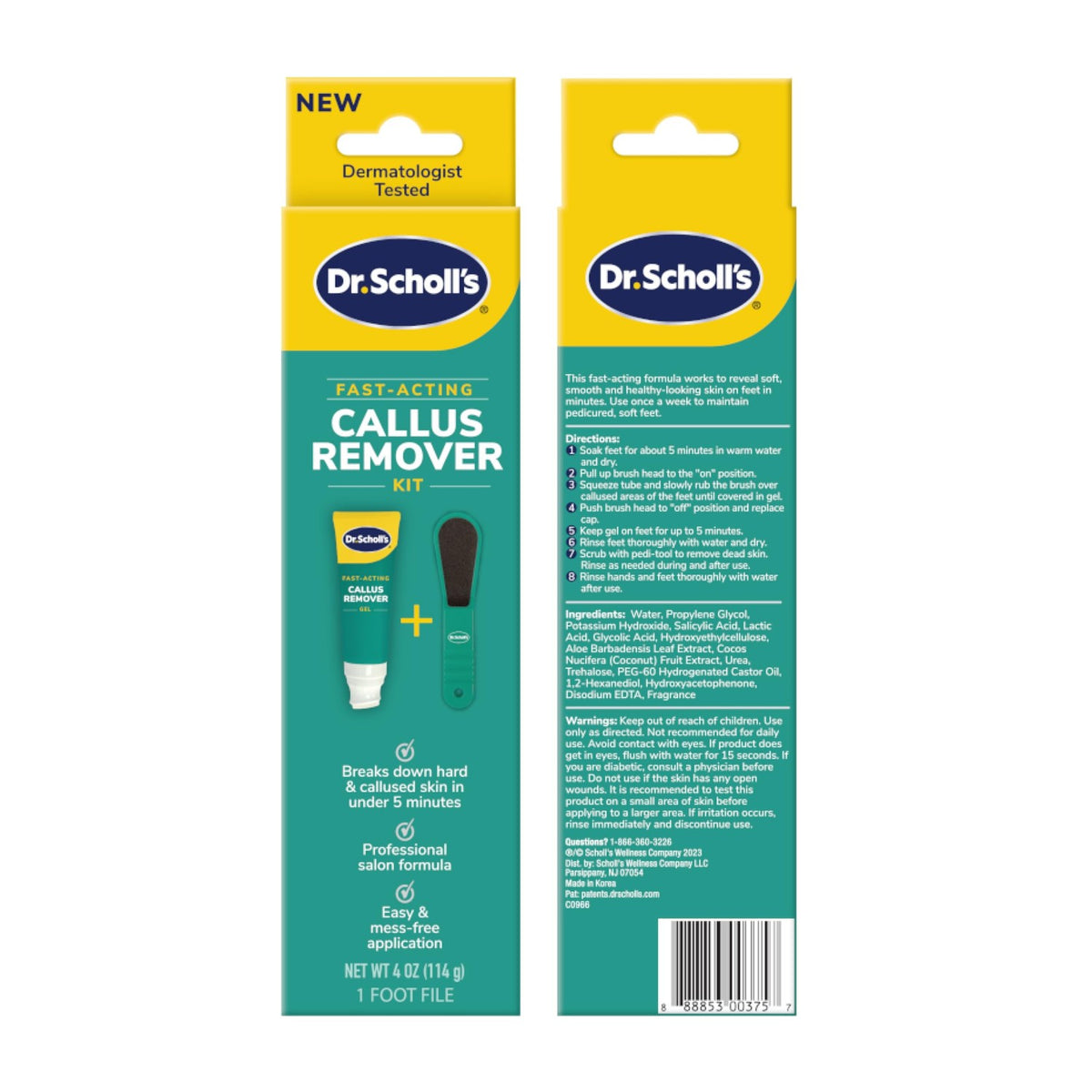 Dr. Scholl's Foot Callus Remover Gel for Feet, Foot File Pedicure Kit