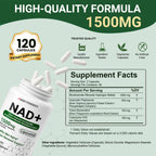 NAD+ Supplement, Liposomal NAD Nicotinamide Riboside Resveratrol 1500 mg - Anti-Aging & Brain Health, Improve Energy - Specifically for Women and Men, 120 Cout