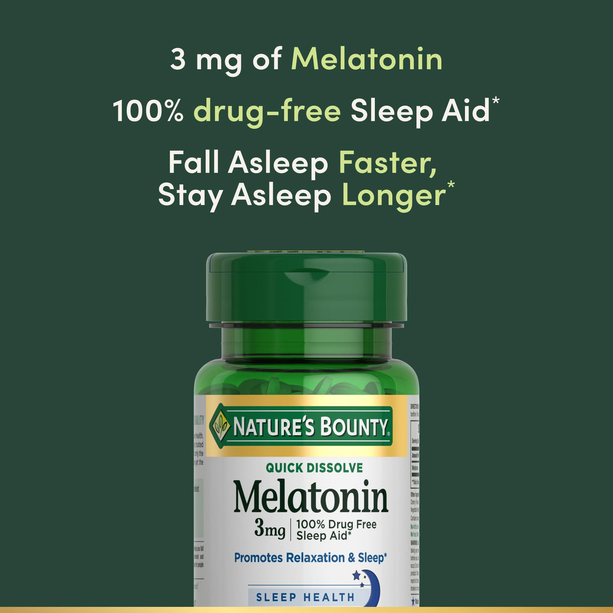 Nature's Bounty Melatonin, 3mg, 120 Quick Dissolve Tablets