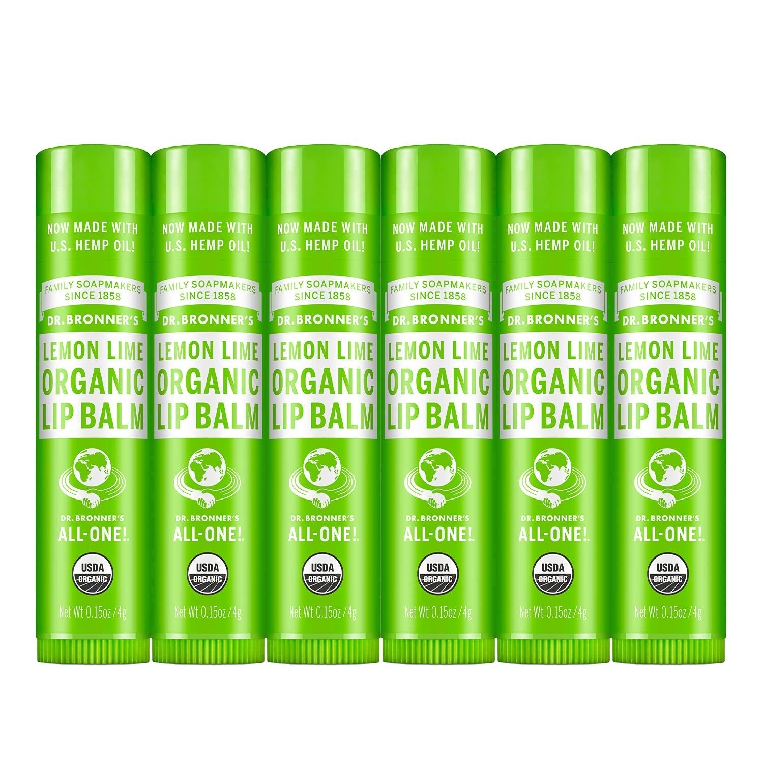 Buy now Dr. Bronner's - Organic Lip Balm Variety Peppermint, Orange Ginger, Naked, Lemon Lime) - Made with Organic Beeswax and Avocado Oil, For Dry Lips, Hands, Chin or Cheeks, 0.15 Ounce (Pack of 4) 0.15 Ounce (Pack of 6) Limon Lime at indiglob india