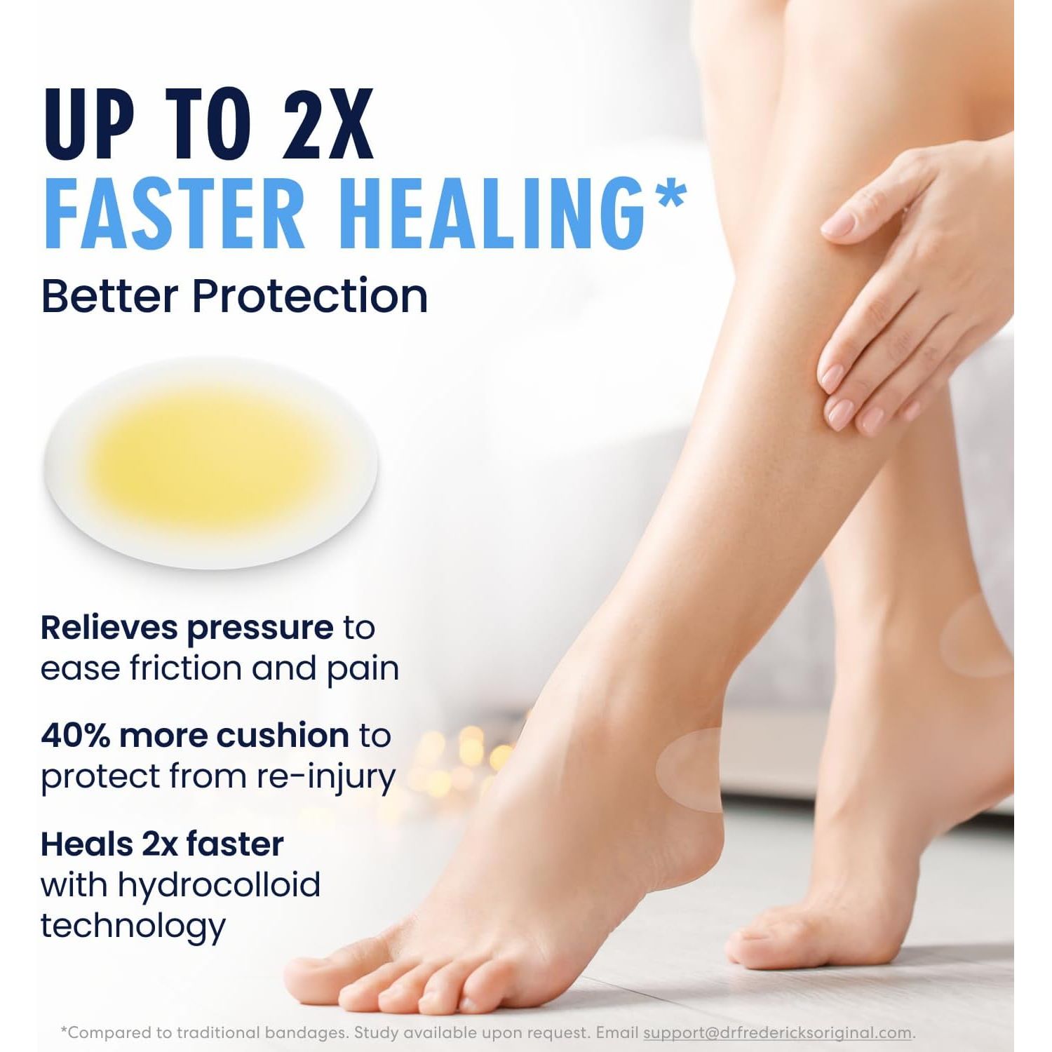 Buy now Dr. Frederick's Original Better Blister Bandages - 12ct - Water Resistant - 40% More Cushioning - Hydrocolloid Bandages for Foot, Toe, & Heel - Blister Pads for Prevention & Recovery - Variety Pack at indiglob india