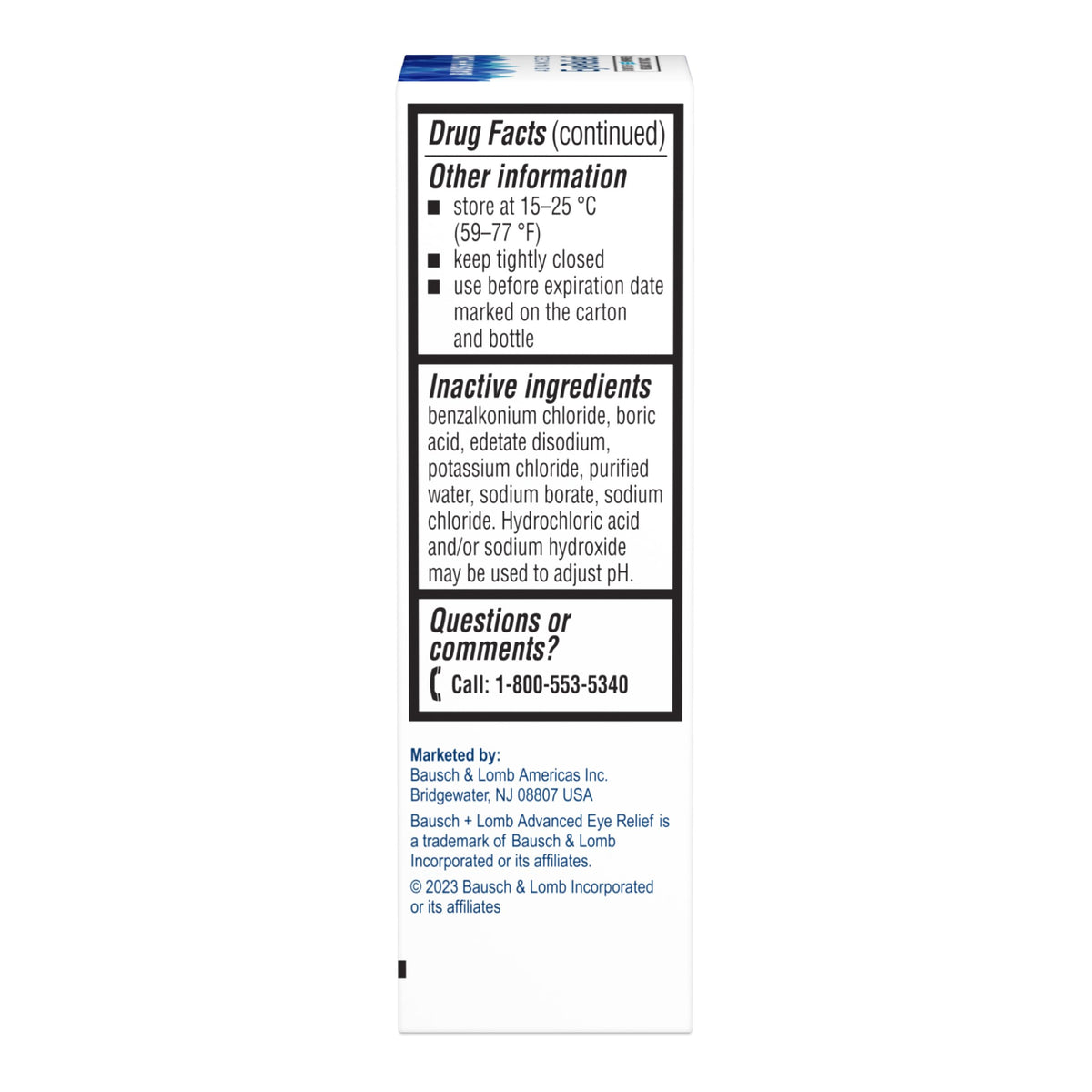 Bausch+Lomb Advanced Eye Relief Lubricant Eye Drops, Dry Eye, 0.5 Oz (15mL)