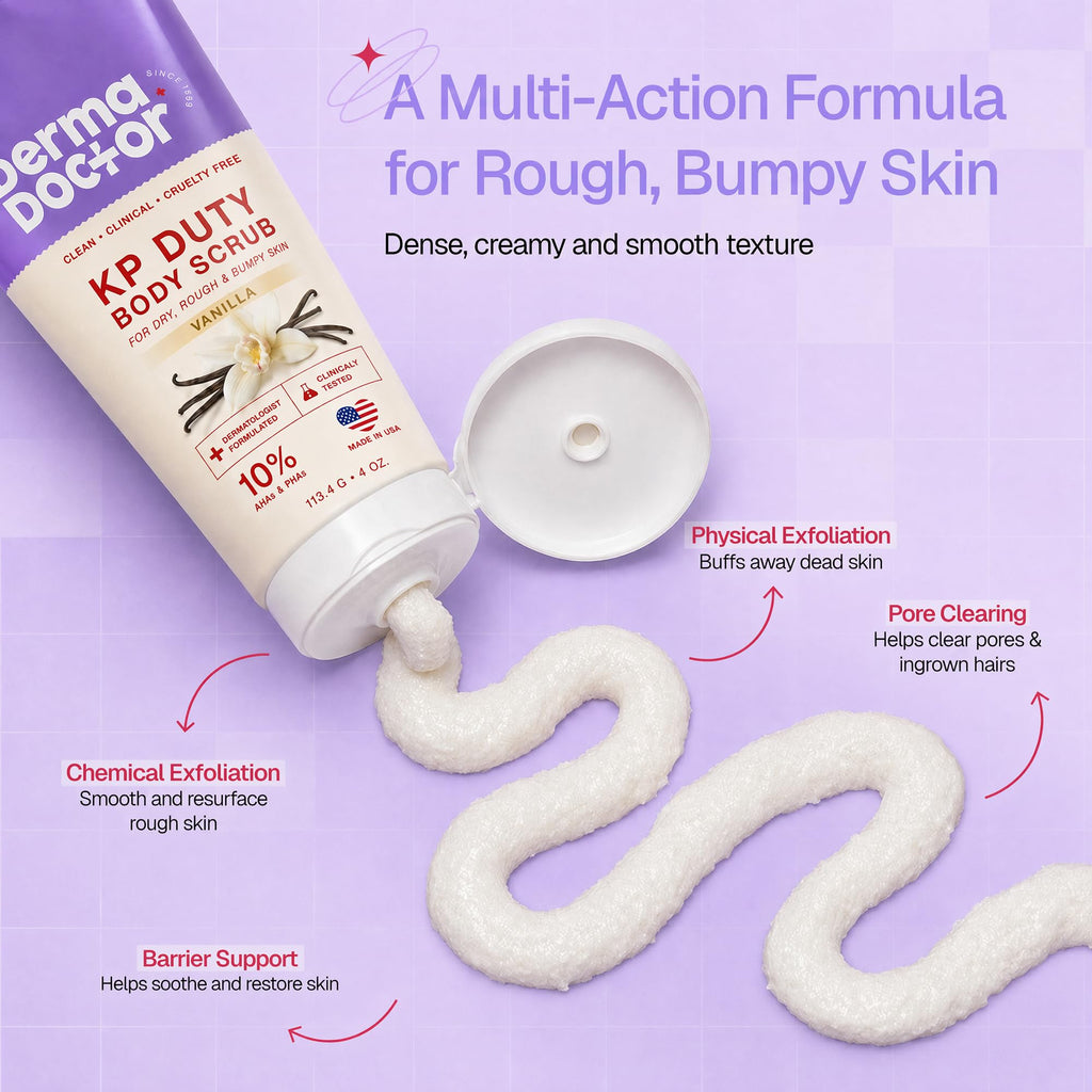 DERMAdoctor KP Bump Eraser Body Scrub, 10% AHAs + PHAs, Rough & Bumpy Skin