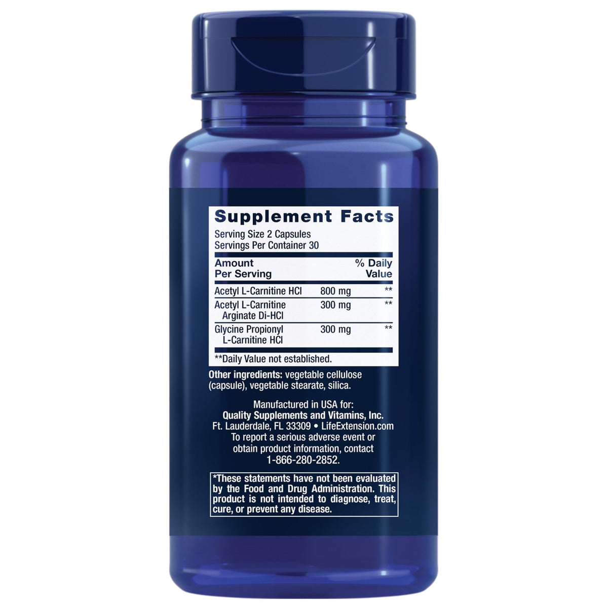 Life Extension Optimized Carnitine, 60 Capsules