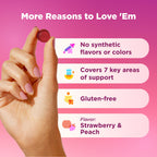 OLLY Women's 40+ Multi Gummies, 20 Key Nutrients Plus Vitamin K2, CoQ10, L-Theanine, Chewable Gummy Supplement, Peach Berry Flavored, 45 Day Supply - 120 Count