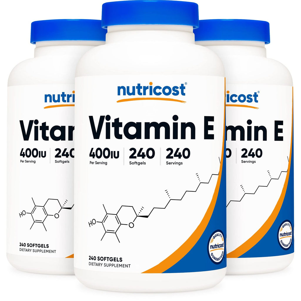 Nutricost Vitamin E 400 IU, 240 Softgel Capsules - Gluten Free, Non-GMO