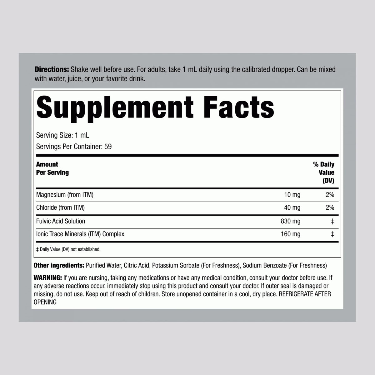 Piping Rock Liquid Fulvic Acid Drops | 2 fl oz | with Trace Minerals