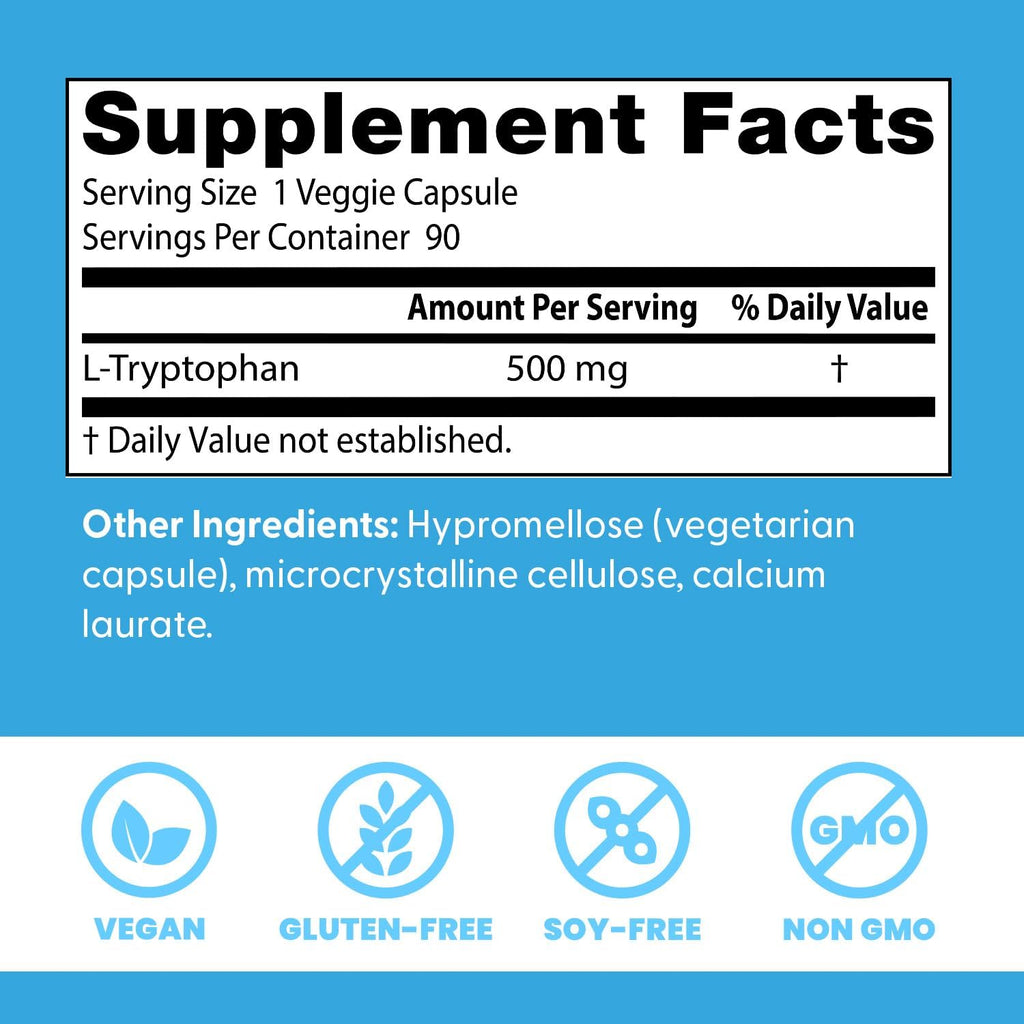 Buy now Doctor's Best L-Tryptophan , Helps Sleep, Healthy Mood & Behavior, Non-GMO, Vegan, Gluten & Soy Free, Veggie Caps, Promotes Normal, Healthy Restful Sleep, 90 Count at indiglob india
