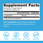 Buy now Doctor's Best L-Tryptophan , Helps Sleep, Healthy Mood & Behavior, Non-GMO, Vegan, Gluten & Soy Free, Veggie Caps, Promotes Normal, Healthy Restful Sleep, 90 Count at indiglob india
