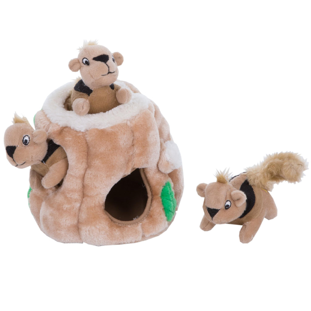 Outward Hound Hide-A-Squirrel Plush Squeaky Dog Toy, Small, 5" x 7"