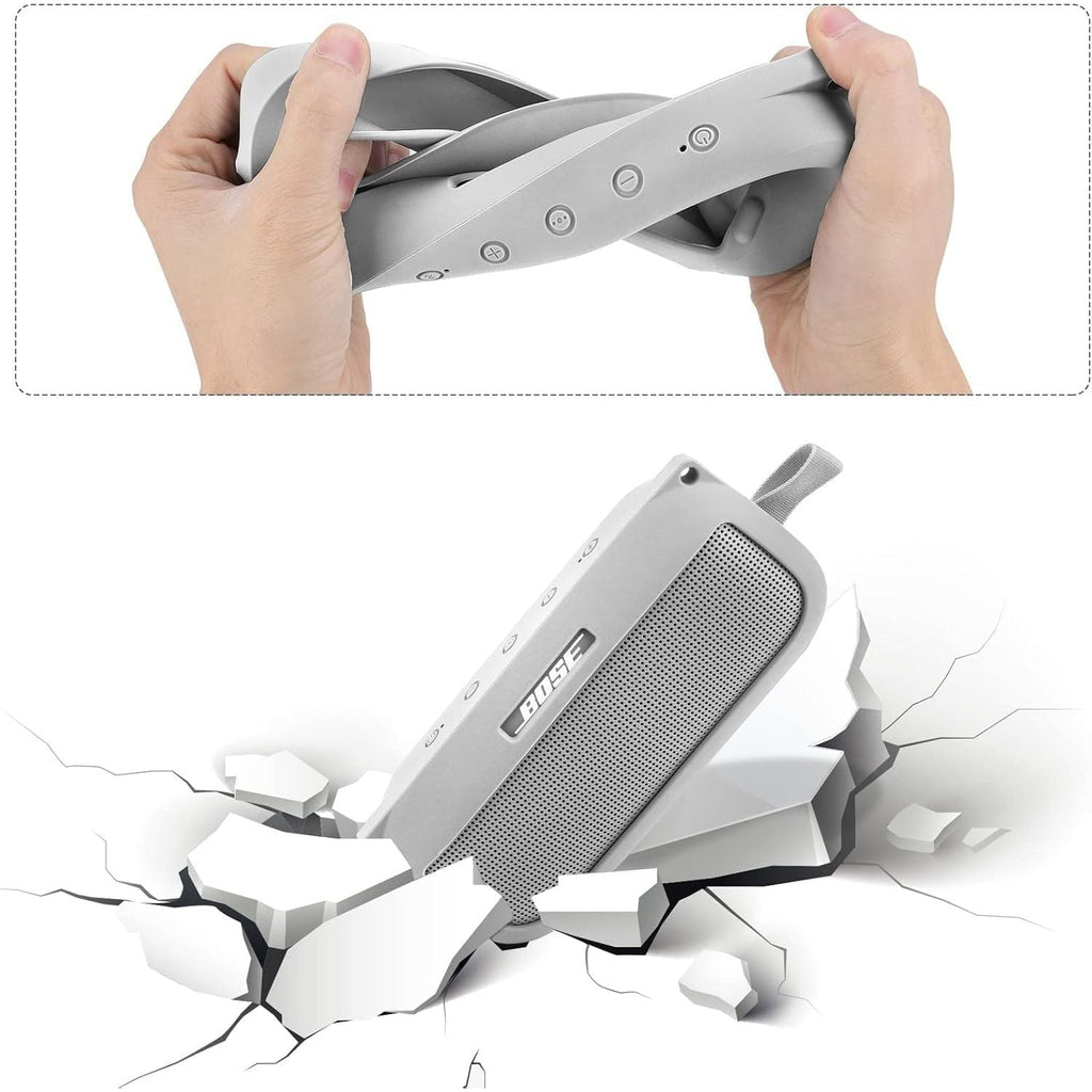 Buy now co2CREA Soft Silicone Case Replacement for Bose SoundLink Flex Bluetooth Portable Speaker (Silicone Case, White Smoke Case) at indiglob india