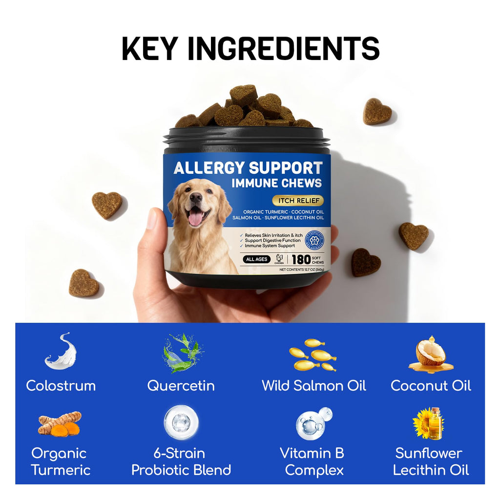 Dog Allergy Relief Chews, Itching Skin & Paw Licking, 180 Ct