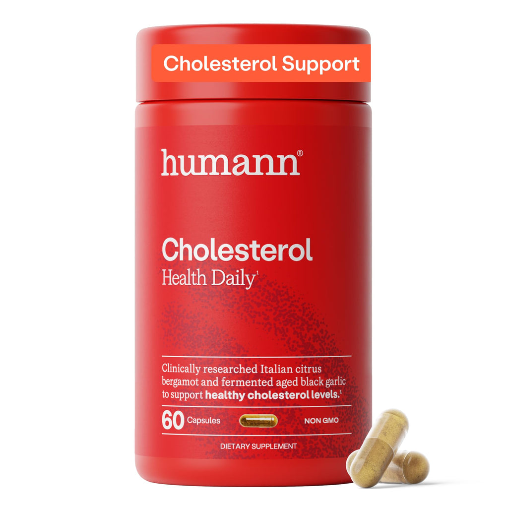HumanN Cholesterol Health Daily Capsules, Lipid, & Liver Support, 60 Ct | Aged Black Garlic & Citrus Bergamot Extract, Clinically Studied Ingredients, Non-GMO, Once Daily, For Adults, Made in USA