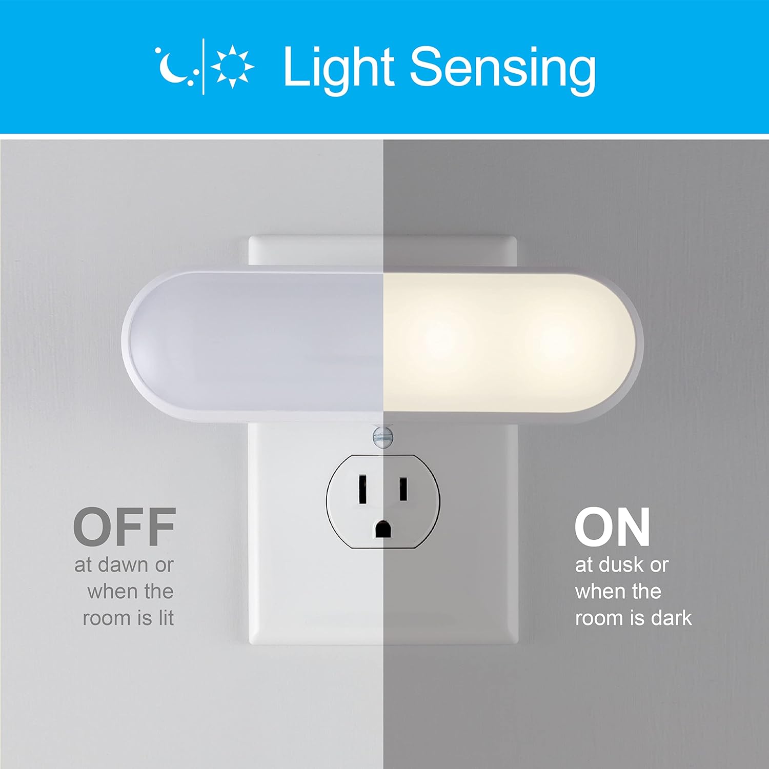 Buy now GE Ultrabrite LED Light Bar Night Lights Plug Into Wall Room Decor Ambient Lighting Dusk to Dawn Sensor Bright Nightlight, White, 100 Lumens, 2 Pack at indiglob india
